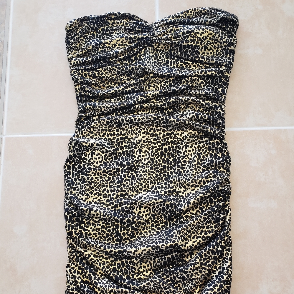 Cheetah Print Strapless Club Dress Forever 21